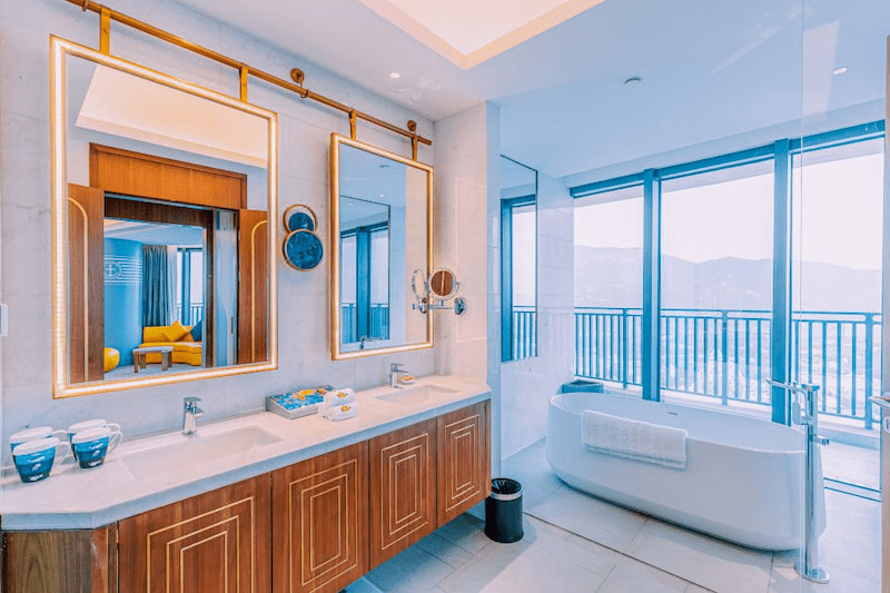 Washroom Downlights In Guest Room